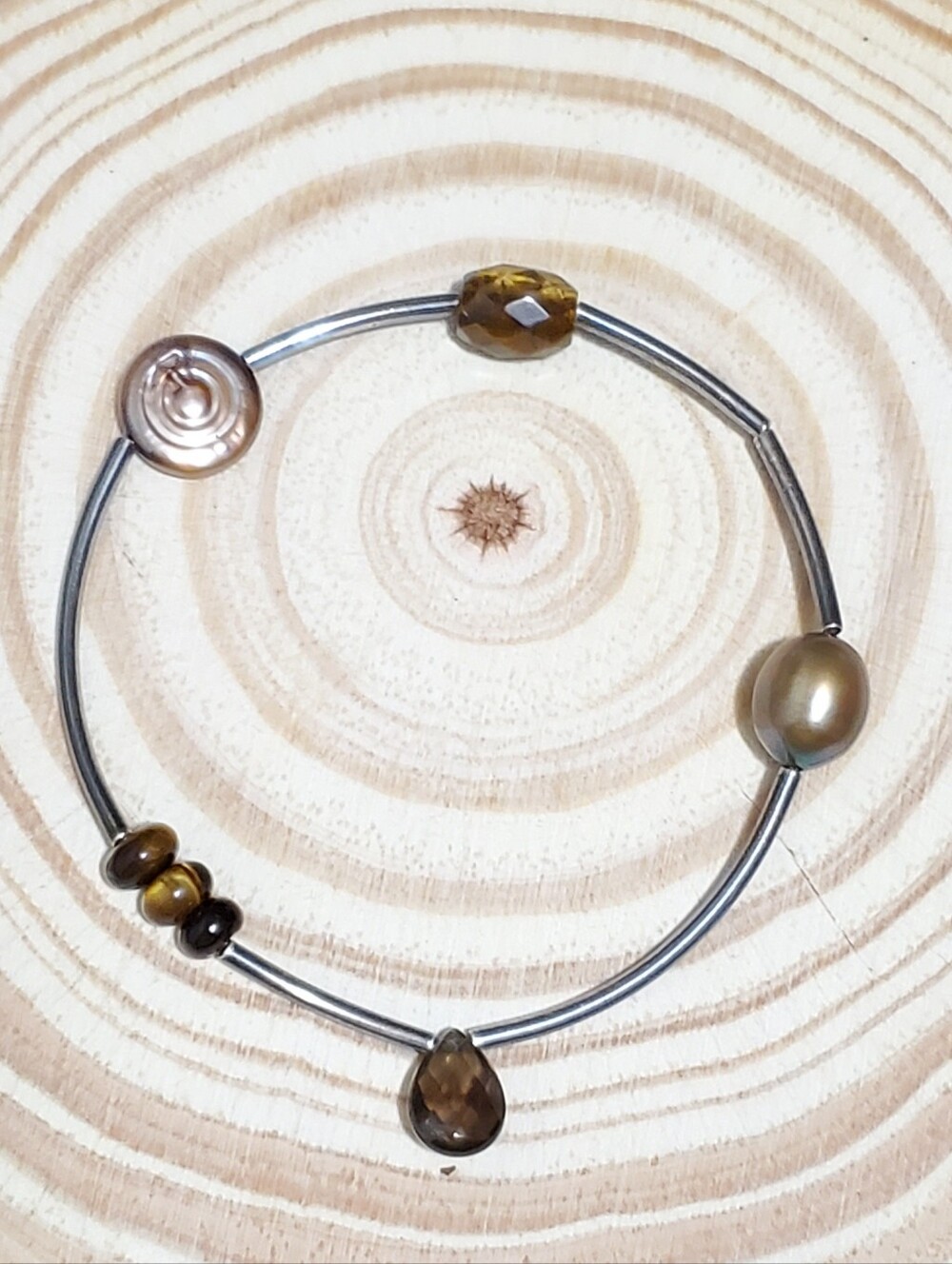 1pc Sterling Silver Tube Stretch Bracelet by Silpada